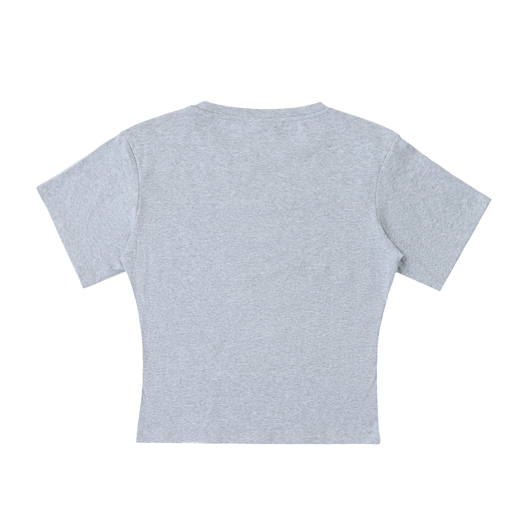 Lightweight Cocoon Shape Short Sleeve Graphic Crop Top