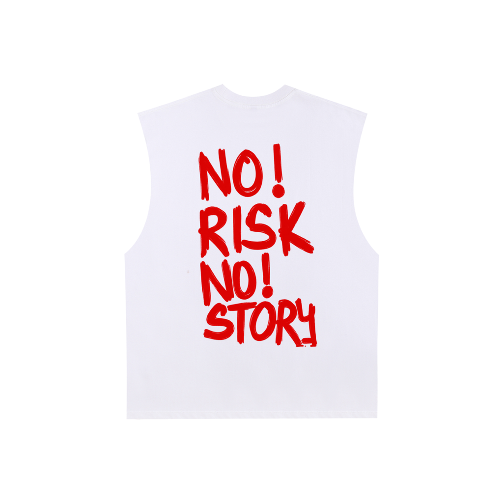 Raw Edge Cotton Tank Top, Sleeveless