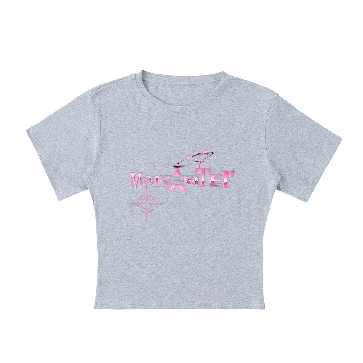 Lightweight Cocoon Shape Short Sleeve Graphic Crop Top