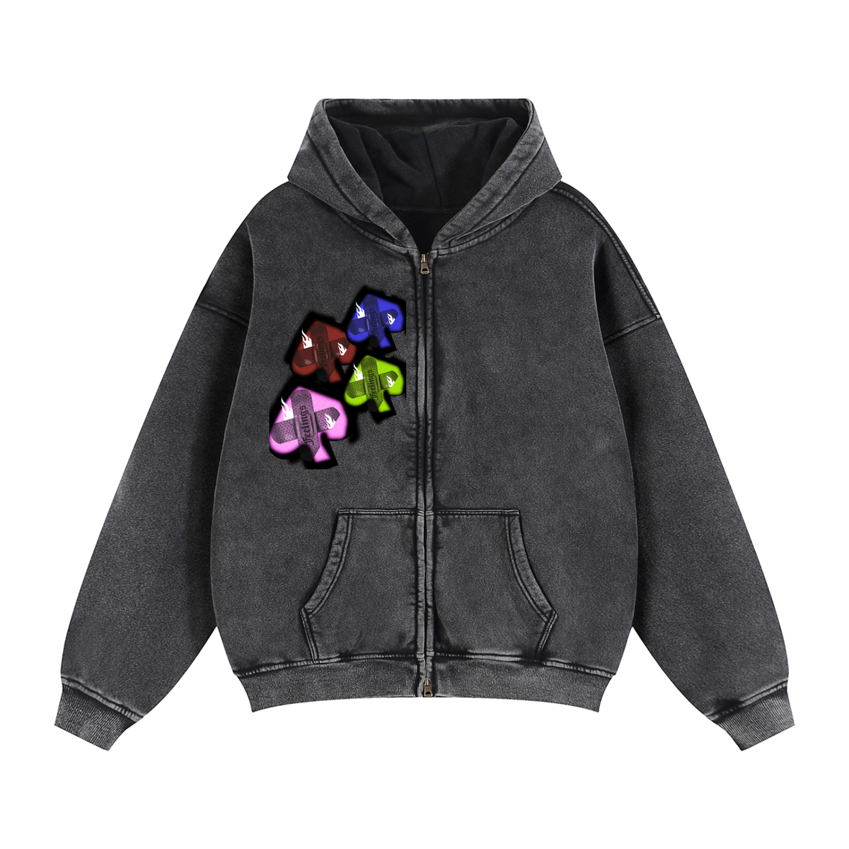 Zip-Through Boxy Fleece Hoodie