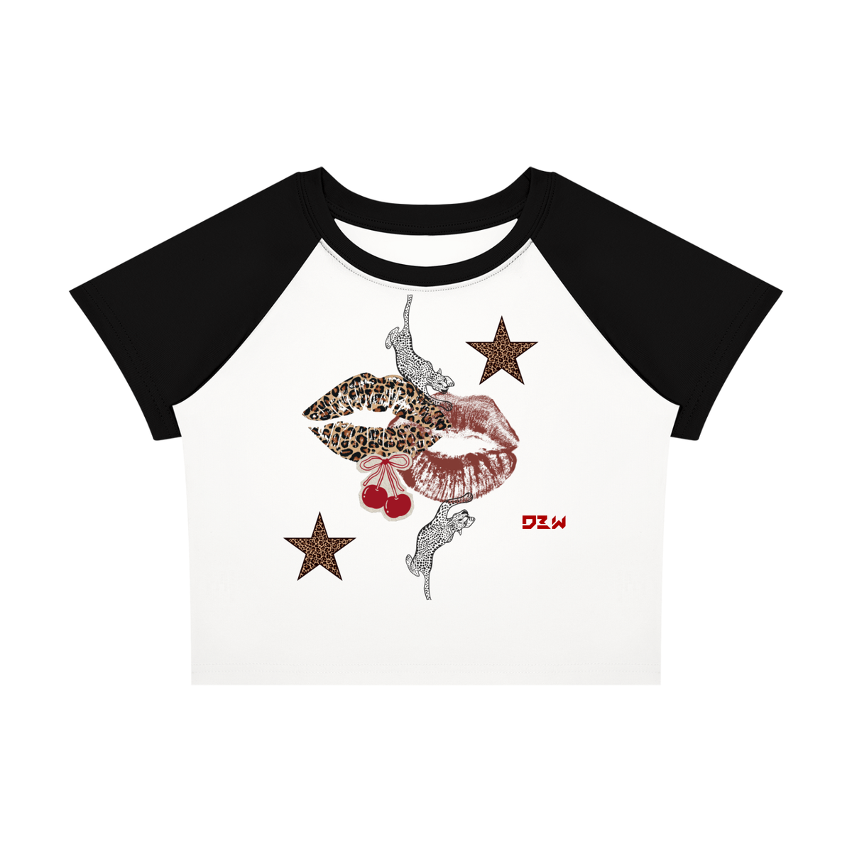 Women’s Leopard Block Baby Red Crop