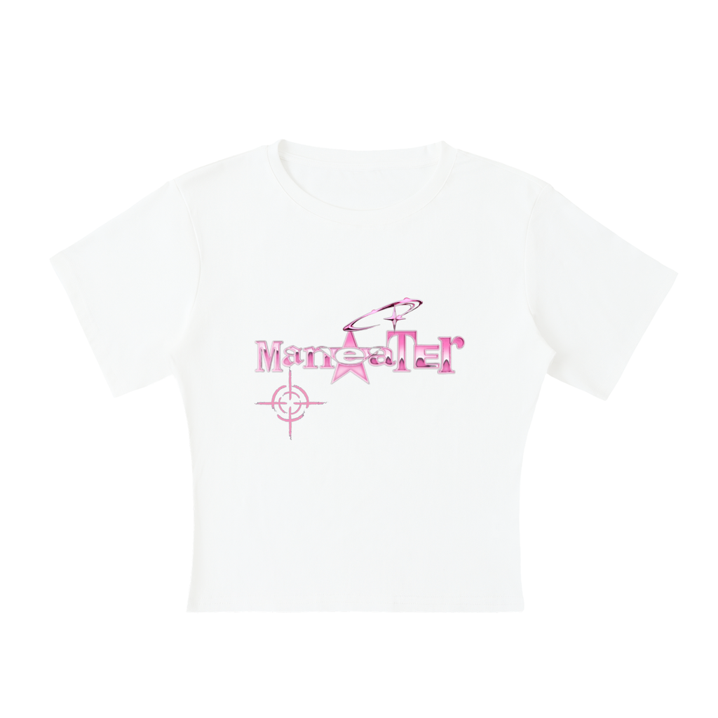 Lightweight Cocoon Shape Short Sleeve Graphic Crop Top