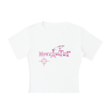 Lightweight Cocoon Shape Short Sleeve Graphic Crop Top