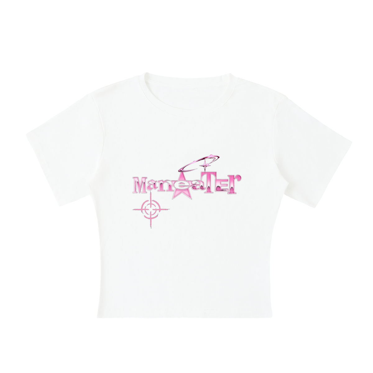 Lightweight Cocoon Shape Short Sleeve Graphic Crop Top