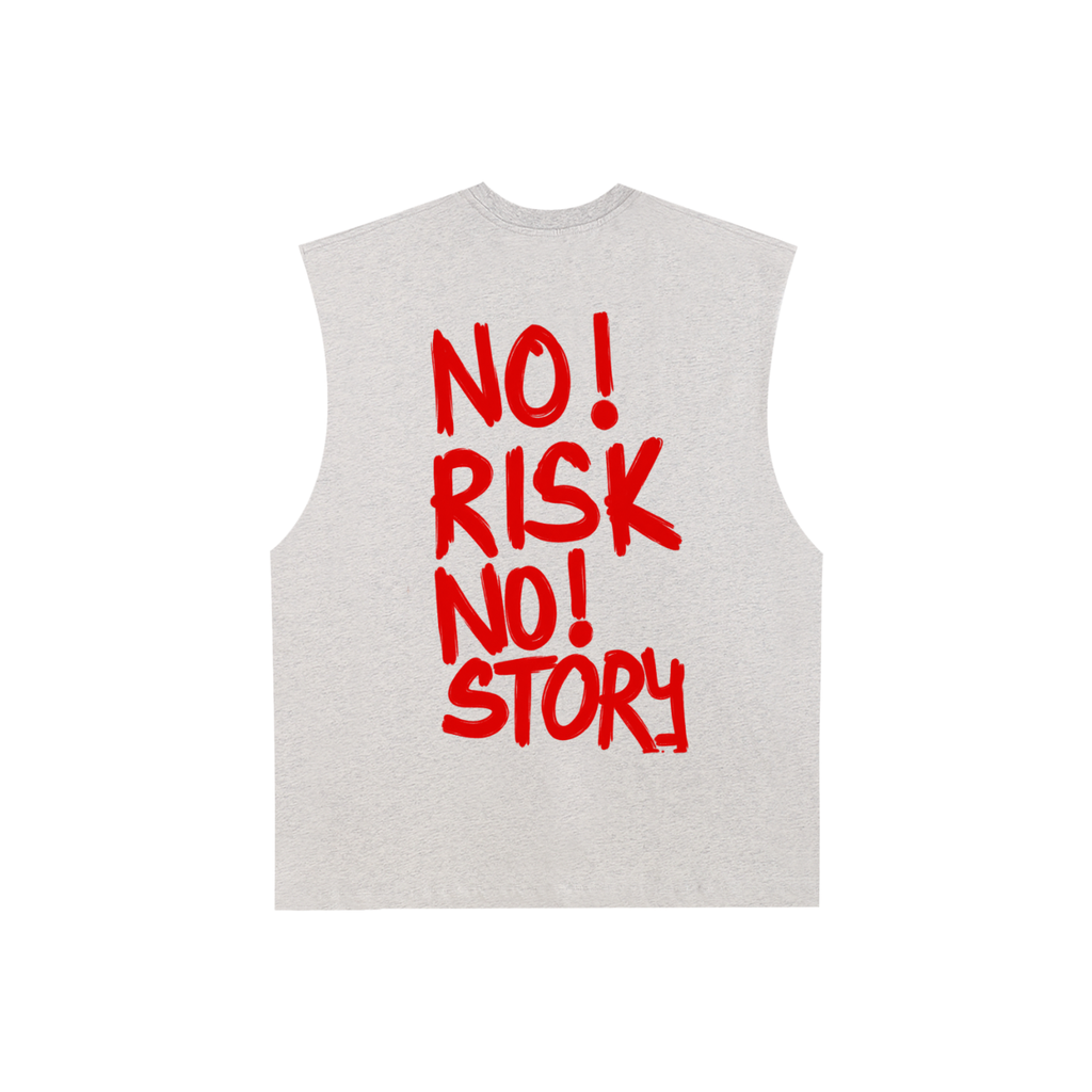 Raw Edge Cotton Tank Top, Sleeveless