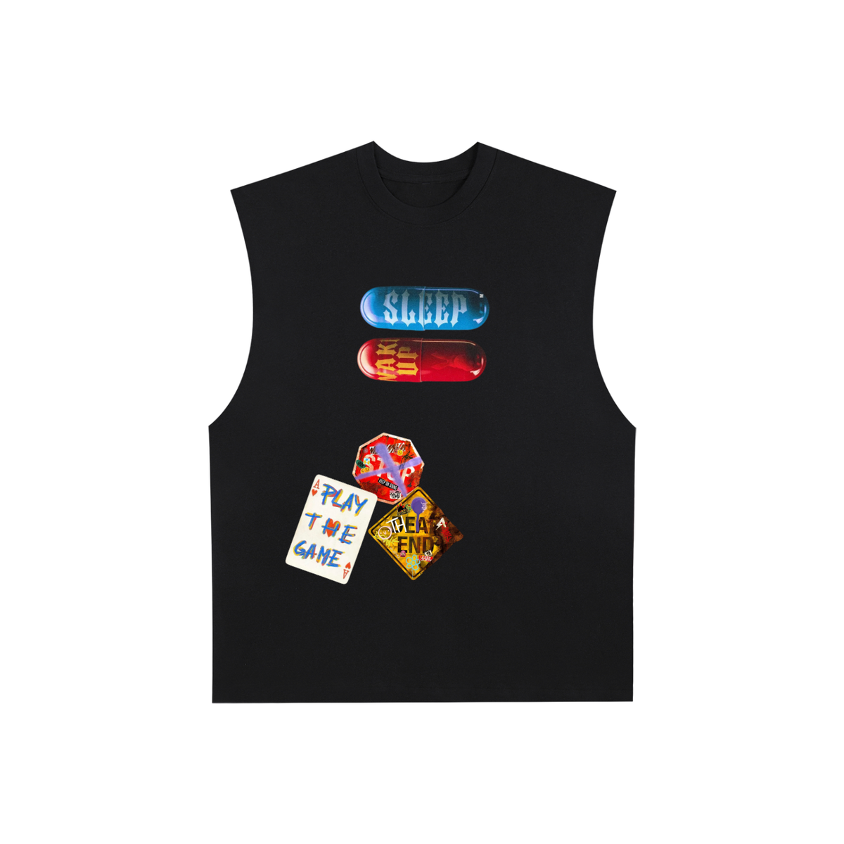 Raw Edge Cotton Tank Top, Sleeveless